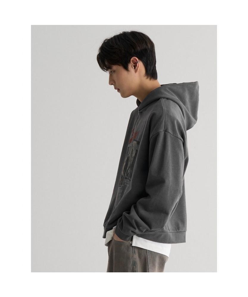 8SECONDS Heavy Cotton Photo Crop Hoodie Ash