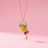 Stylish Fruit Inspired Tassels Pendant Necklace Minimalist Versatile for Casual Work Party Collarbone Length Accessory