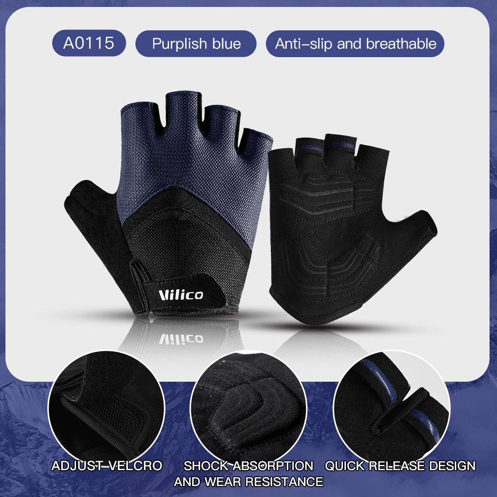 Radhandschuhe Atmungsaktiv, Schweißableitend, Bequem, Vielseitig, Stoßdämpfend, Rutschfest Mountainbike Fahren Kurzfingerhandschuhe