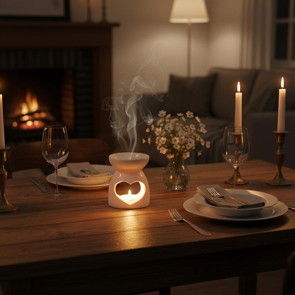 Ceramic Candle Holders Hollow Essential Oil Burners Home Burner Decor Incense Handicrafts Aroma Lamps X1R5