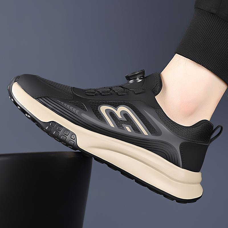 Men's Spring Trendy Sport Rotating buckle Shoes Breathable Mesh Low-Heel Rubber Anti-Slip Soft Bottom Casual Fashionable All-Mat