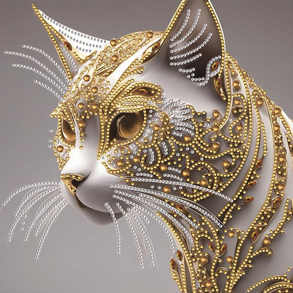 Kit Pittura Diamante Fai da Te Forma Speciale Gatto Trapano Parziale per Adulti Decorazione Parete Casa Punti Diamante Kit Arte con Gemme 11.81x11.81in