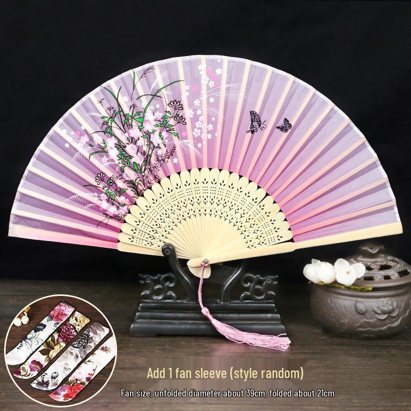 Ancient Chinese Hanfu Folding Fan - Classical Dance & Summer Accessory for Women