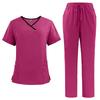 Nurse Women Casual Short Sleeved Apparel Working Medical Hospital Doctor Nursing Uniform V Neck