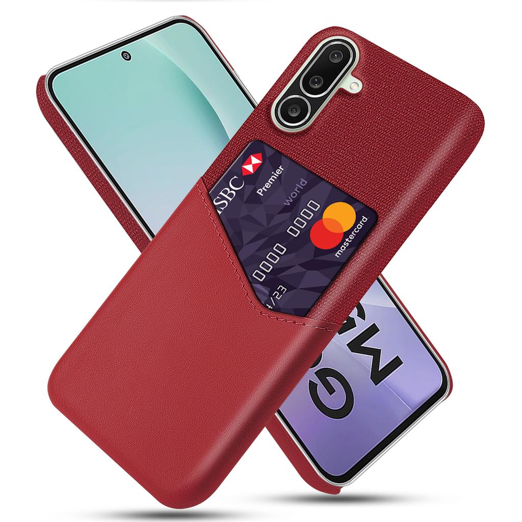 For Samsung Galaxy M56 5G Case PU Leather Cloth Texture Hard PC Phone Cover with Card Holder