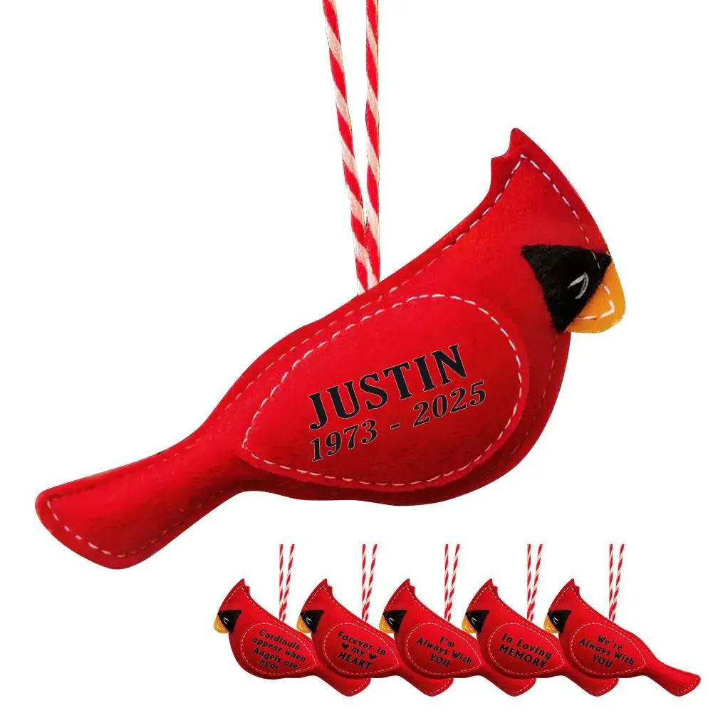 Customized Pendant Red Bishop Angel Appears, I Will In Memory You Felt Ornament - Personalized Always Be Of Wool With K6T2