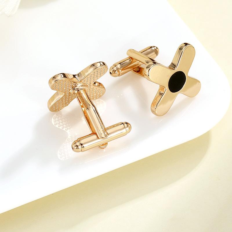 Premium Goldfarben Modestil Herrenmanschettenknöpfe Schickes Design Legierung Manschettenknöpfe Knöpfe Für Hochzeitsbankett Zeremonie Hemd Zirkon