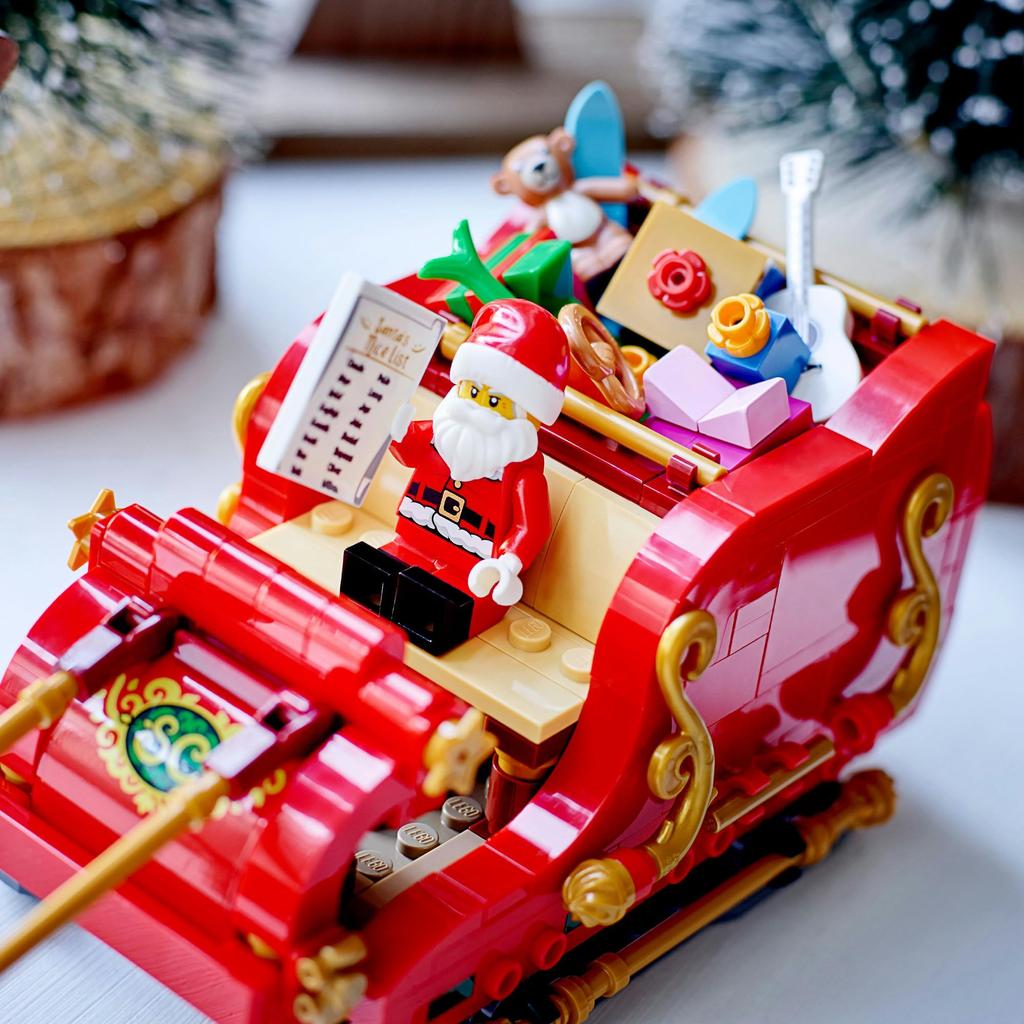 LEGO Christmas Sleigh Toy Present Birthday Block Decoration Boys Girls Children 9 Years Old 10 Years Old 11 Years Old Elementary School Students