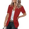 Summer Women's Temperament and Loose Fitting Small Suit Solid Color Suit Collar Short Sleeved Jacket