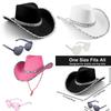 Makeup Costume Prop Set With Cowgirl Cowboy Hat Glasses And Bandana For Party Costumes