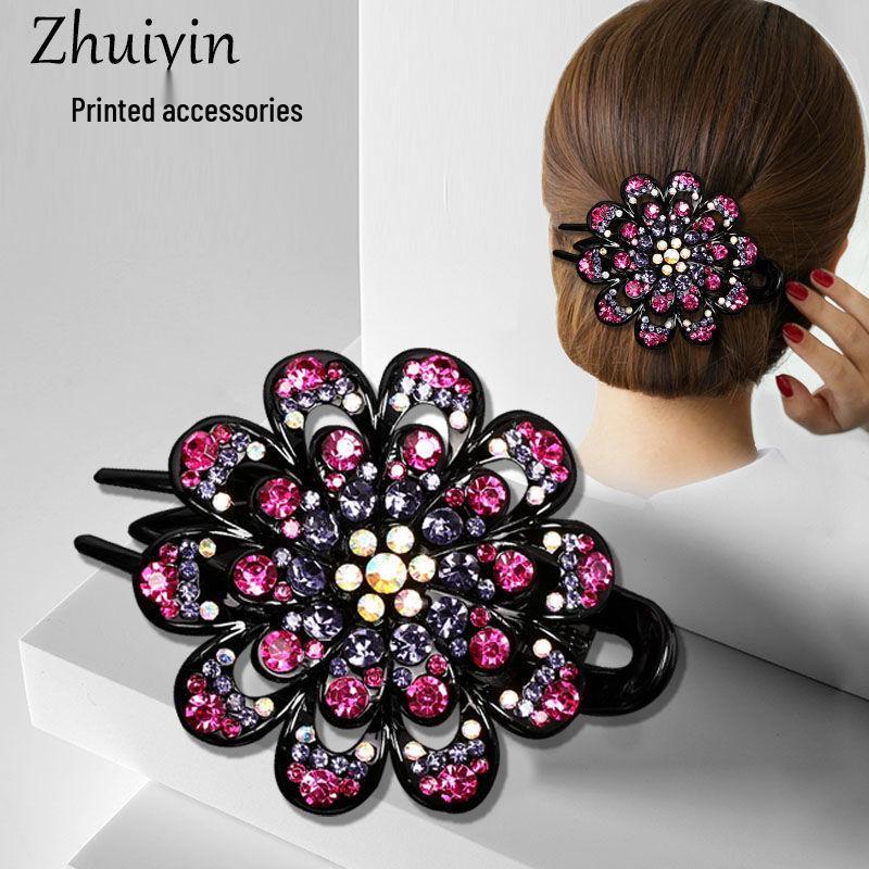 Luxury Korean Rhinestone Hair Claw Clip for Updos