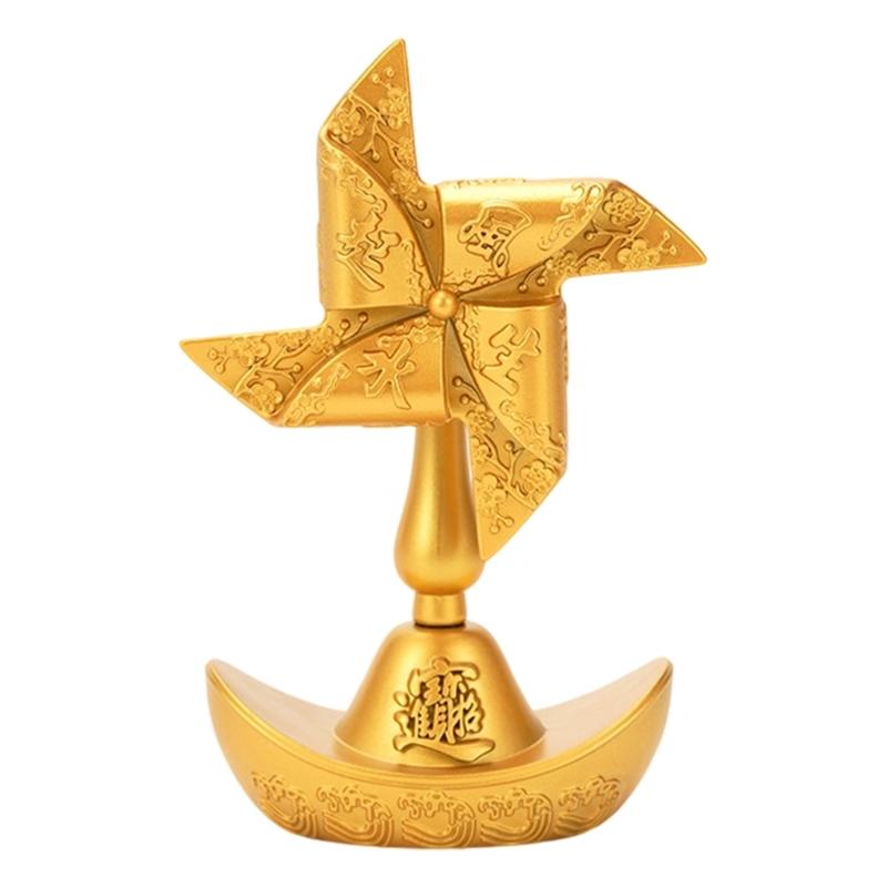 Rotating Metal Windmill Ornament Symbolizing Wealth Success Artistic Indoor and Outdoor Fengshuis Decoration Gift