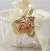 Champagne Lace Flower Girl Basket for Weddings