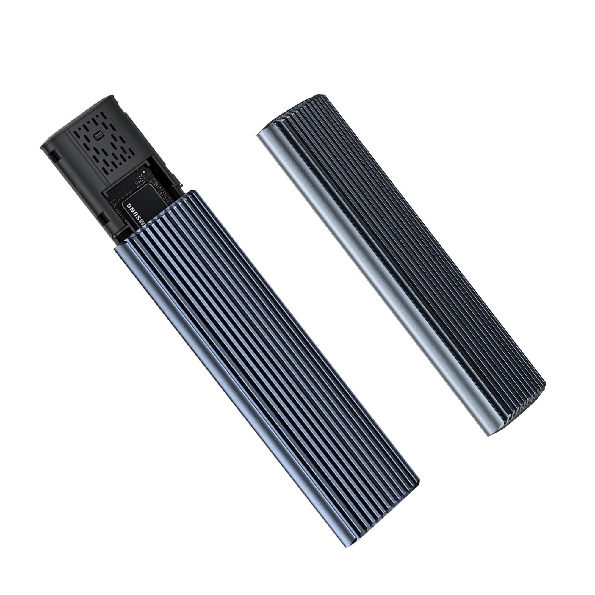 Good Quality USB 3.1Hub Gen 2 External Hard Drive Enclosure 10Gbps SATA SSD Enclosure M.2 NGFF and NVMe SSD Hard Drive Disk Case серый