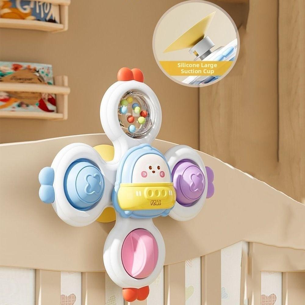 3Pcs/Set Rotating Rattle Suction Cup Spinner Toys Cartoon Animal Spinner Children Gift
