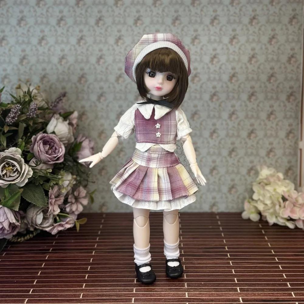 Dressing Doll With Clothes 30Cm Bjd Doll Dress Up 3D Eyes Removable Joints Doll Colorful 16 Bjd 16 Bjd Dolls Girls Gifts