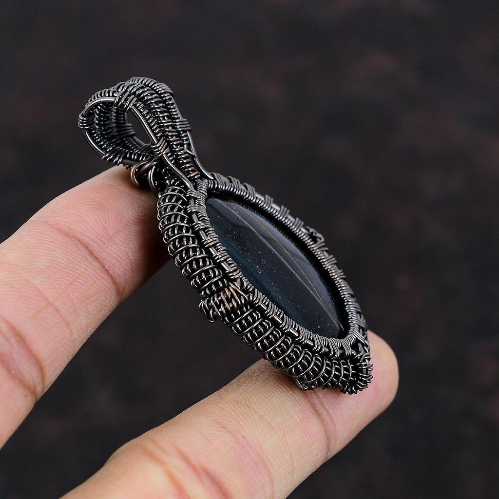 Nellite Gemstone Pendant Copper Wire Wrapped Jewelry Handmade Pendant Copper Pendant Nellite Wire Jewelry Wire Wrapping Pendant Gift For Her