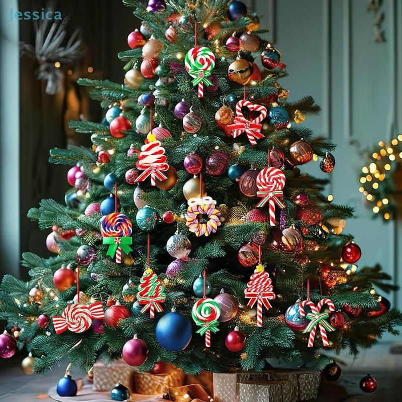 Christmas Series 12Pcs Christmas Tree Decoration Kids Gift Red Xmas Pendant Party Supplies
