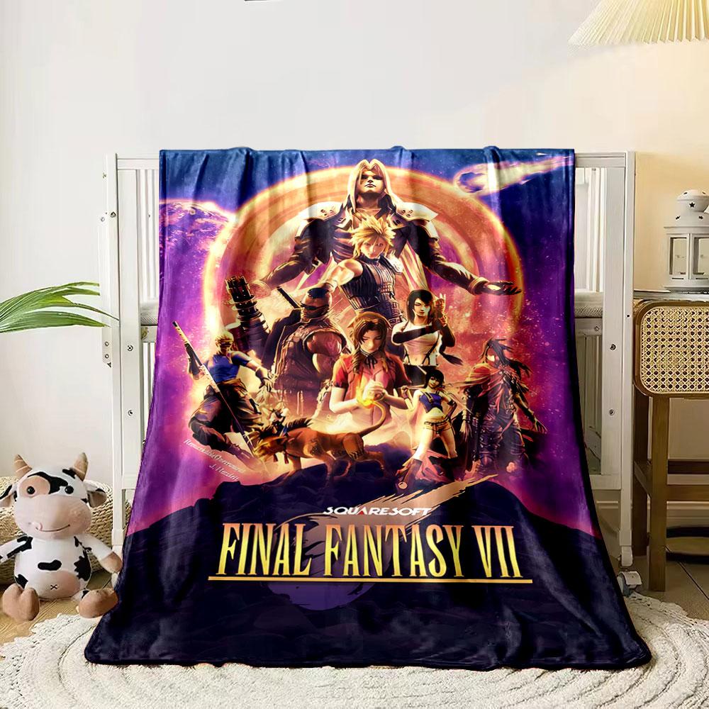 A group of stylized characters with a celestial background and comet. for all seasons blanket lunch break throw gift 80cm x 120cm