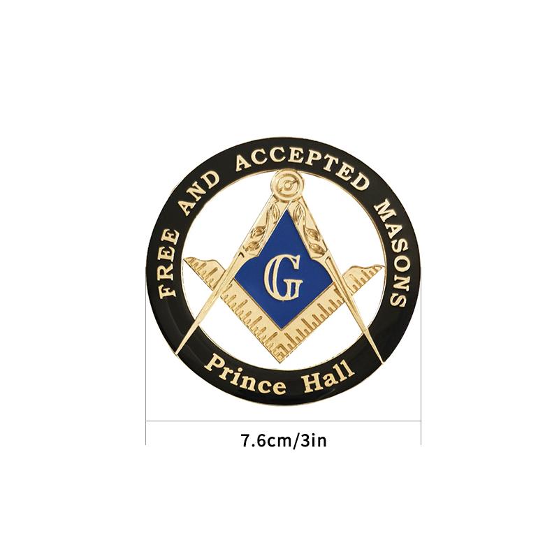 Masonic Car Emblem Prince Hall Masonic Emblem FREE and ACCEPTED MASONS Zinc Alloy Personalized Car Decoration One Size