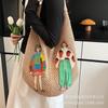 Summer hollow woven straw bag women's large capacity 2025 new casual shoulder bag seaside vacation wind beach bag