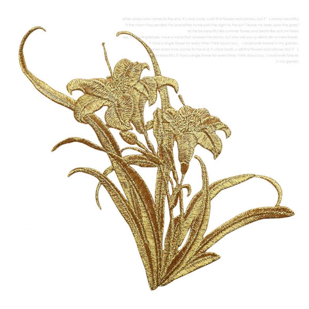 Chinesischer Traditioneller Stil Orchideen-Stickerei-Aufnäher DIY Bastelartikel mit Schmelzkleber Orchidee Schmelzklebe-Aufnäher 3D Blume Bügelbar
