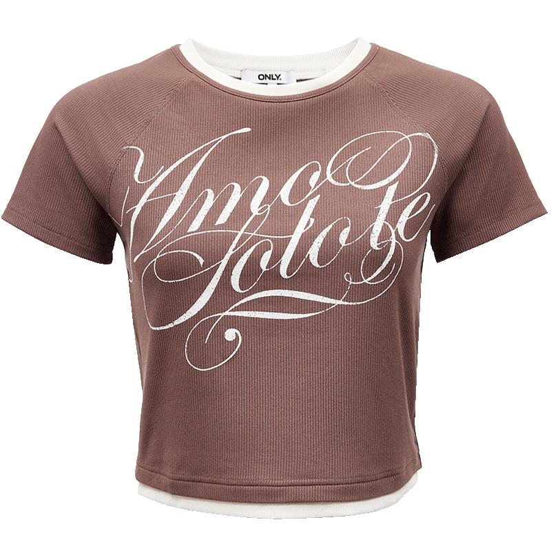 ONLY Women s 2025 Spring Color-block Short Sleeve T-shirt S