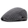 Spring and Summer Thin Breathable Cap Men's British Retro Beret Women's Bud Top Hat Casual Plaid Visors Hat for Dad