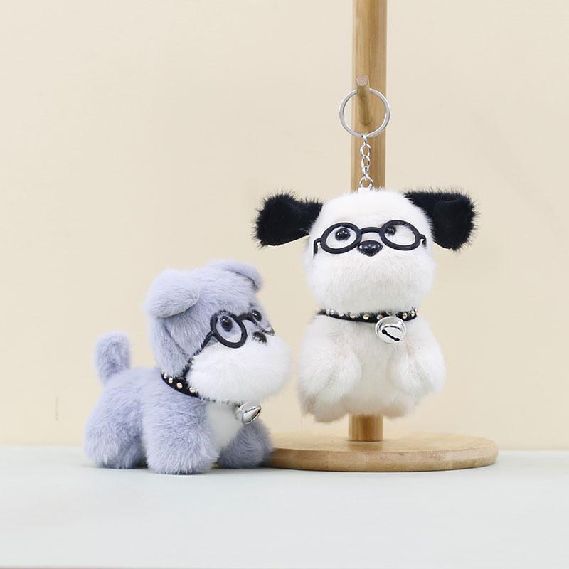 And Playful Stylish Plush Dog Keychain With Glasses Ideal For Personalizing Bags Keys And