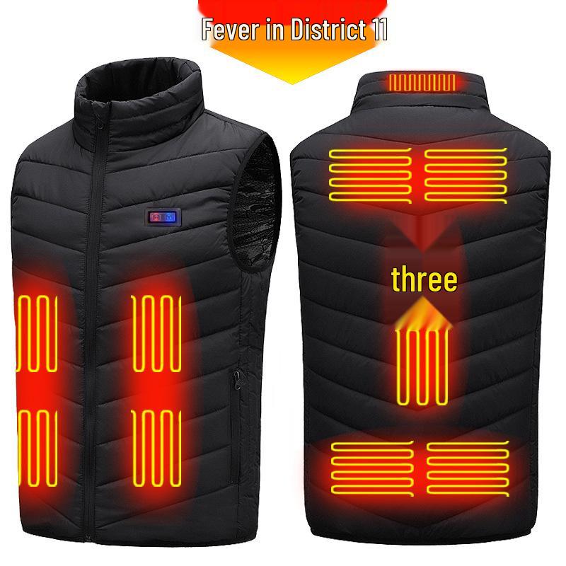 21. Distrikt Smart Oppvarmet Vest for Menn - Vinter USB Elektrisk Oppvarming med Konstant Temperaturkontroll