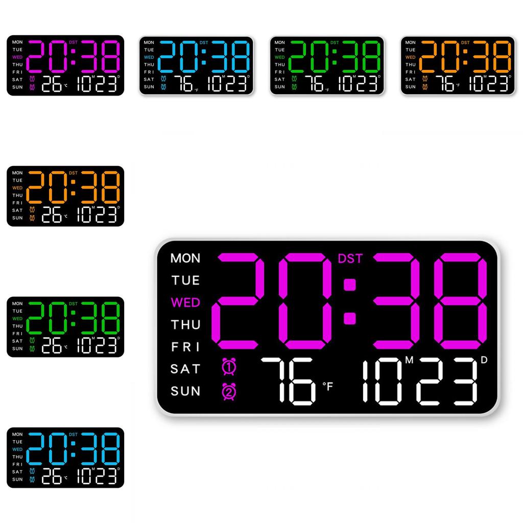 Minimalist Digital Wall Clock With Led Display And Night Light For Living Room Decor