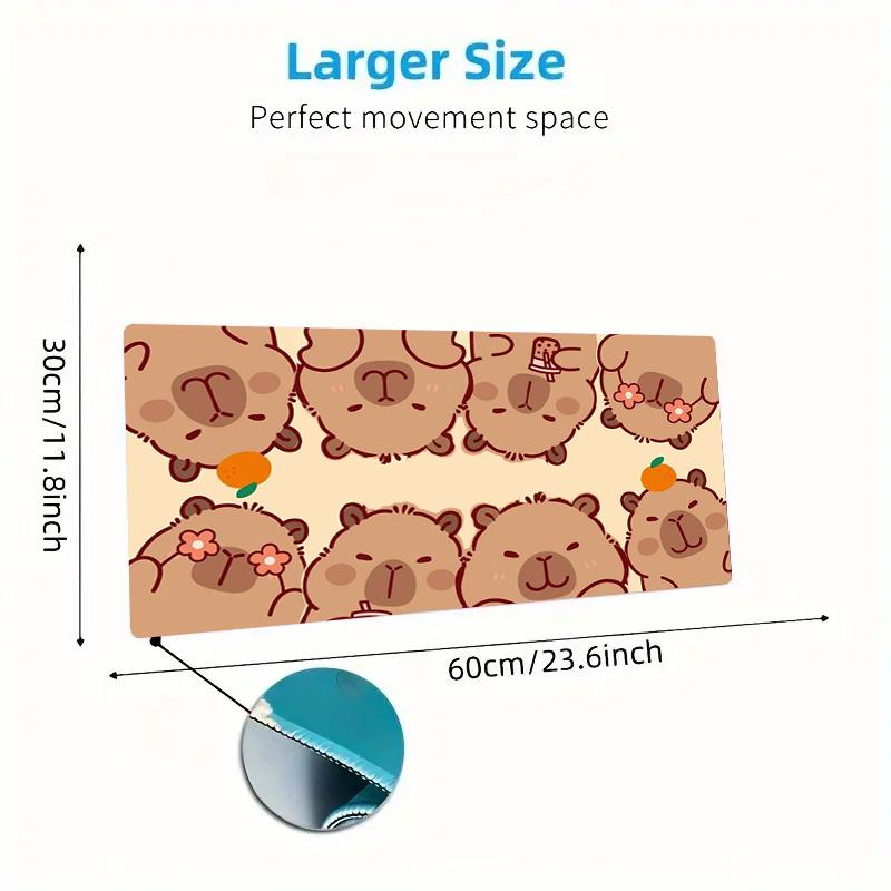 Capybara Cartoon Farbige Mauspads Große Gaming Tischunterlage Rutschfeste Laptop Tablet Große Mauspads XXL Matte Mini PC Spielmatte Mit Verriegeltem Rand
