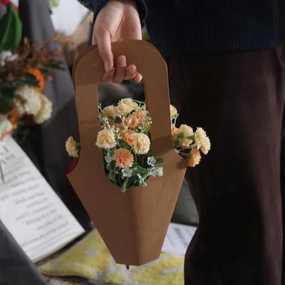 Simple Flowers Paper Bag Romantic EnviroNmental Flower Arrangement Bag Thickened Kraft Paper Flower Packaging Bag