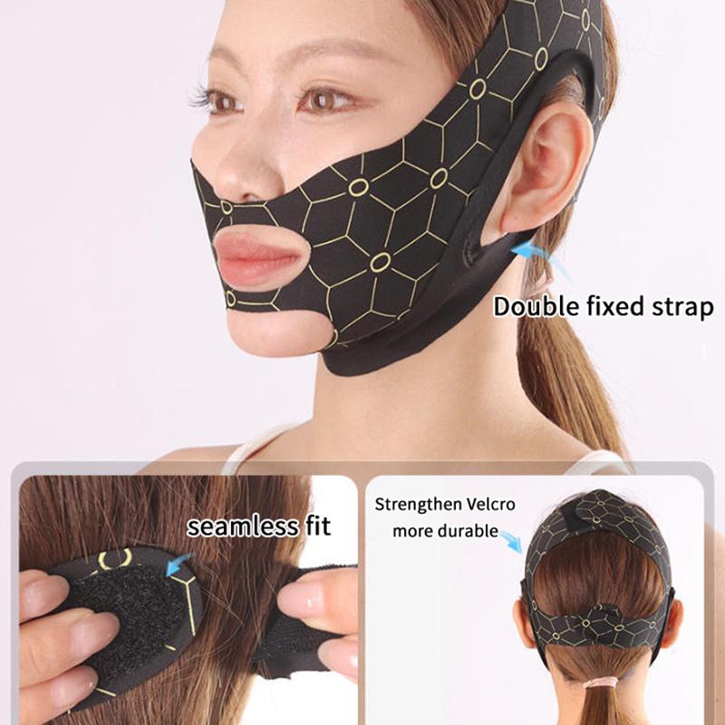 Elastic V Shaped Mask Strap Double Press Face Sculpting Mask Double-Chin Reducer Face Slimming Bandage Jawline Face Lift Devices