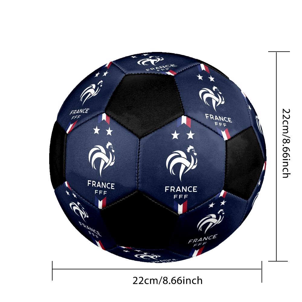 Pallone Calcio a 5 FFF Francia Colorato Cucito a Macchina PVC Misura 5 Pronto per Allenamento di Squadra Competizione Resistente Alta Rimbalzabilità Fantastico Regalo Sportivo