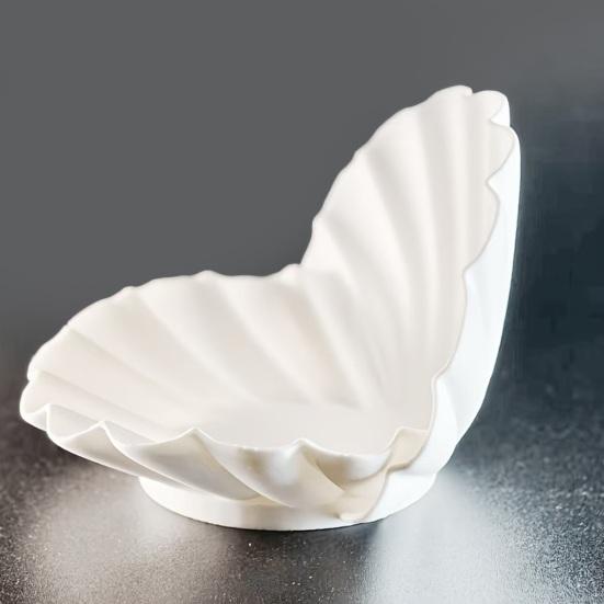 Prato de Joias com Concha Branca Suporte de Joias Impresso em 3D Prato Decorativo para Chaves Bandeja de Joias