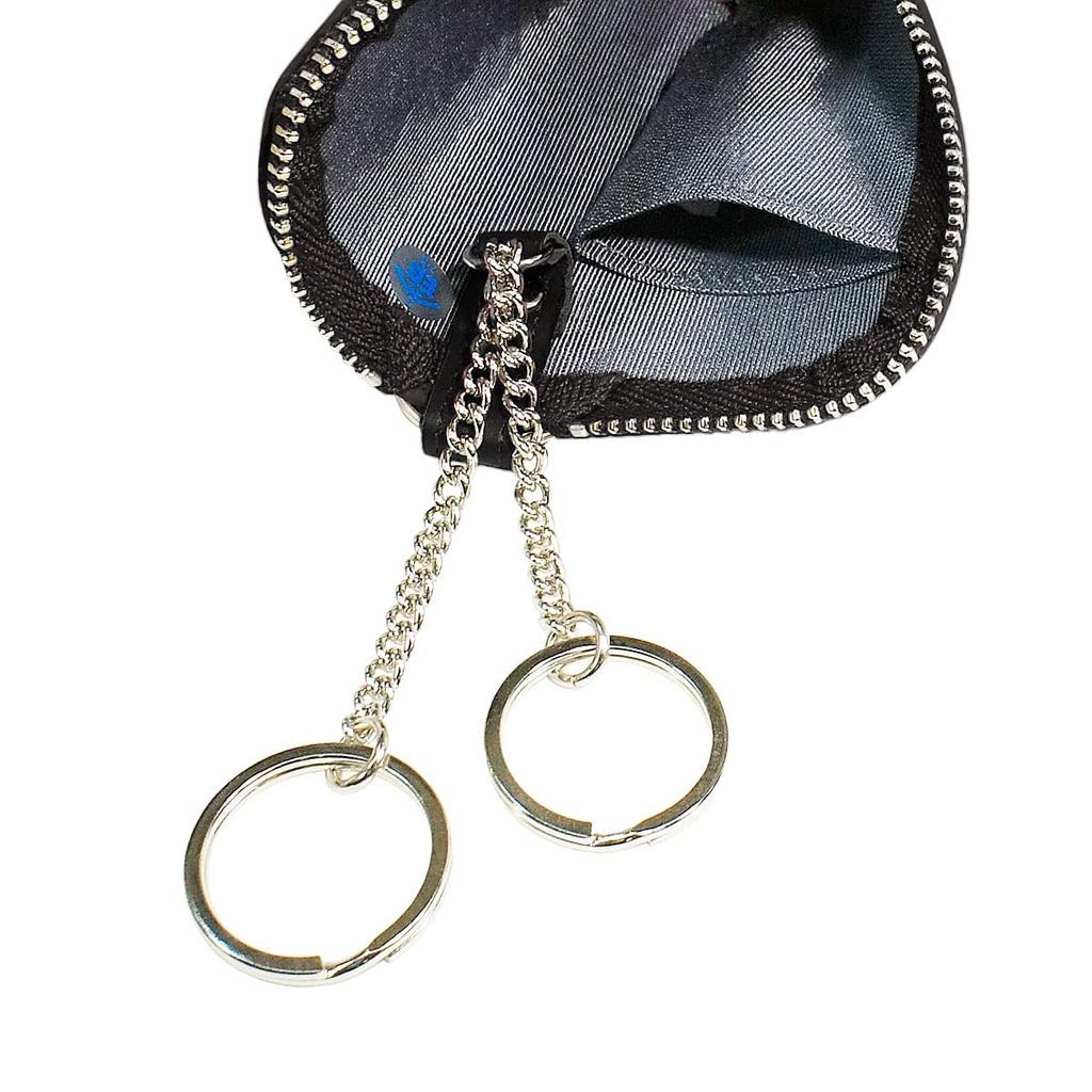 Inden Schlüsselanhänger Schwarz mit Schwarzer Libelle [Inden-ya] D, Hirschleder, Lack, Muster, 4707-01-008