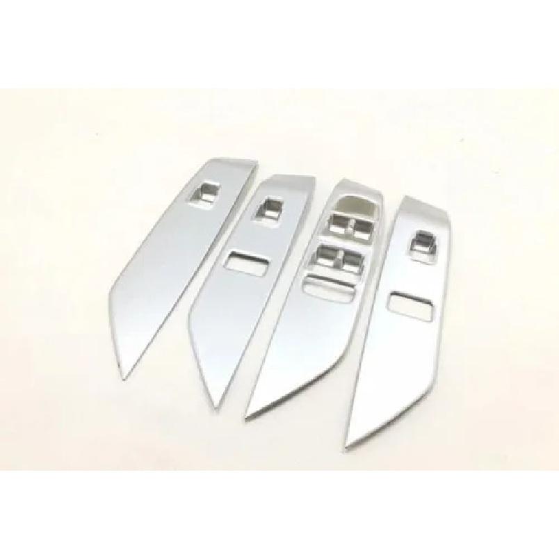 Car Body Door Inner Window Glass Panel Armrest Lift Switch Trim Frame 4PCs For Jaguar E-Pace Epace 2017 2018 ABS Matte