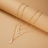 Romantische Maan Zon Koppel Ketting voor Vrouwen Mannen Roestvrij Staal Creatieve Holle Hanger Schakelketting Ketting Set Sieraden Cadeau
