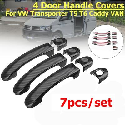7x Garniture de Couvercle de Poignée de Porte Accessoires de Poignée de Porte Extérieure de Voiture Pour VW TRANSPORTER T5 03-15 15-up CADDY VANS 04-15