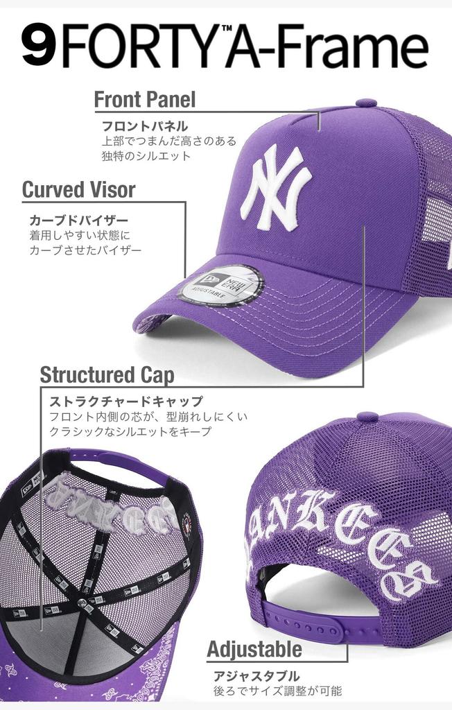 New Era 9FORTY AFrame Trucker Mesh Cap 15200437 NER35C4759 NY Varsity Purple New Era Mesh Cap 9FORTYAFRAME MLB ONSPOTZ Special Edition UNDER VISOR New