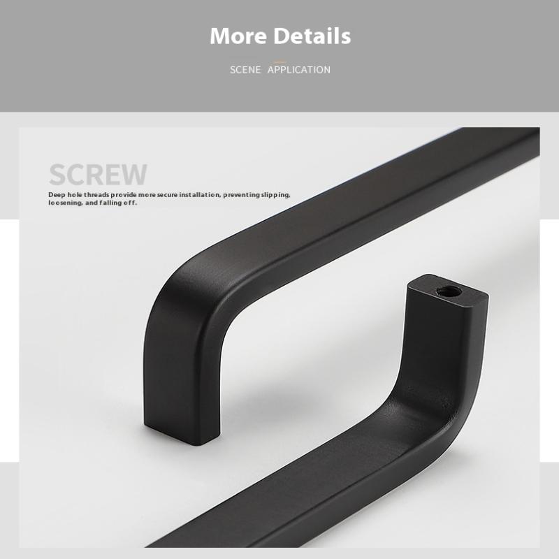 Modern Minimalist Pulls Cupboard Dressers Black Gold Silver Cabinet Door Handles Closet Drawer Knobs Kitchen Furniture Hardw
