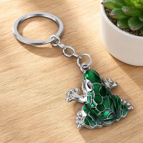 4Pcs Keychain Pendant, Zinc Alloy Frog Shape Key Ring with Chain Design, Key Chain for Keys Backpacks School Bag Accessory