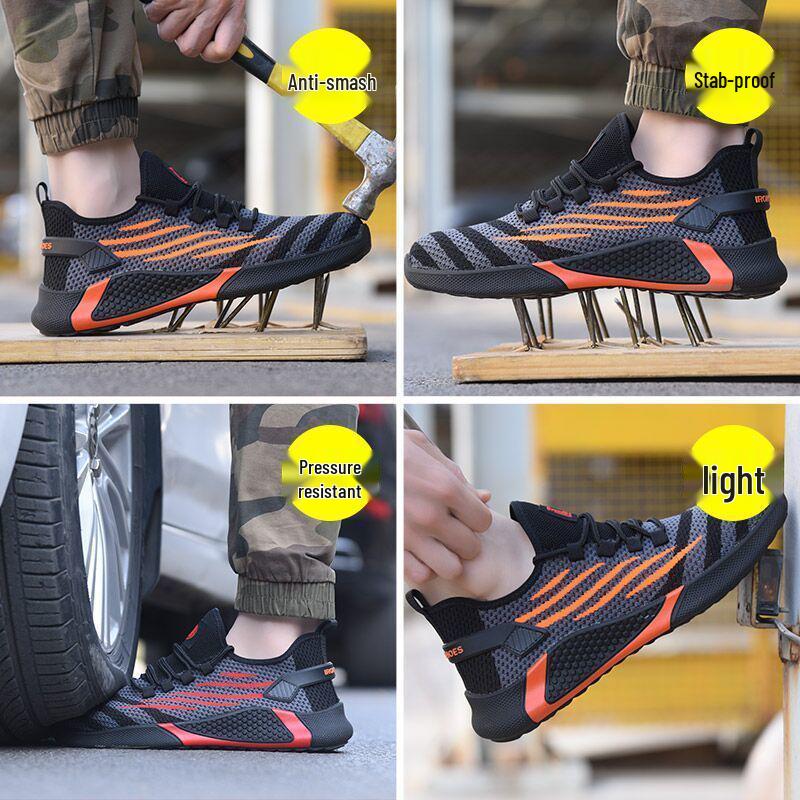 Breathable Steel Toe Safety Shoes - Anti-Smash, Anti-Puncture, Soft Sole, Comfortable Work Shoes for Men