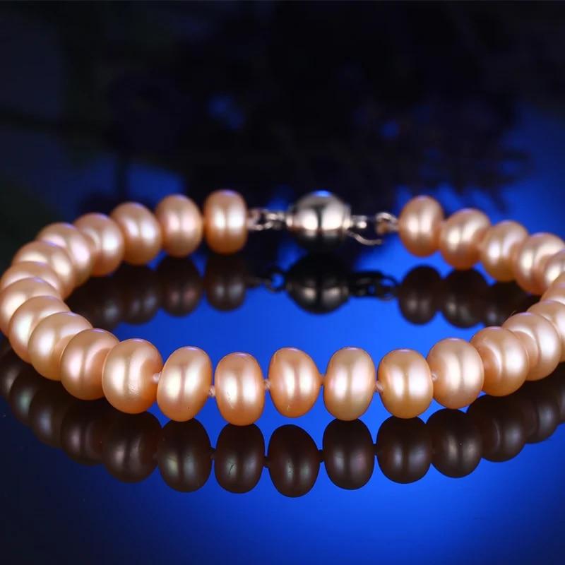 

HENGSHENG 2019 ювелирные браслеты с жемчугом, браслеты из натурального жемчуга, изысканные украшения, 8-9 мм, черный пресноводный жемчуг, подарок для женщин