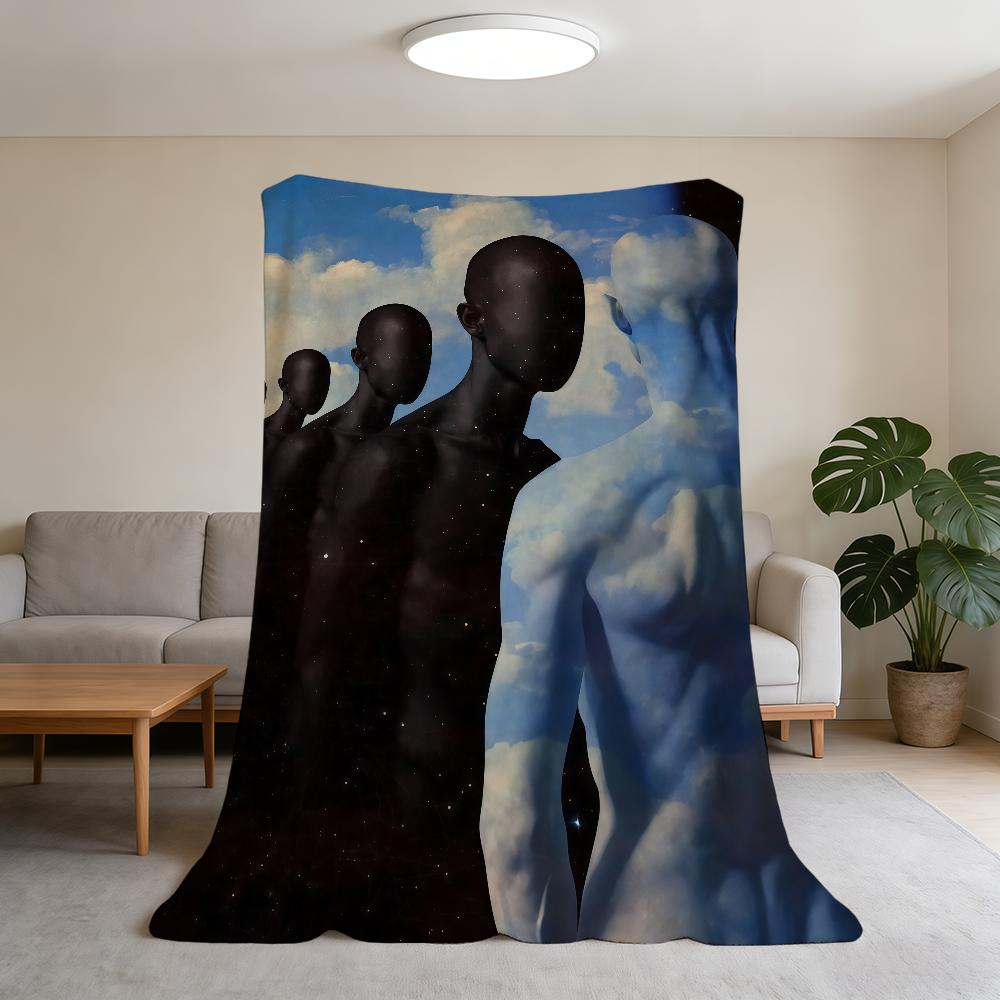 Blanket Surrealist Super Warm Comfortable Style Plush Throw Blanket Child Painting Home Sofa Bedroom Gift 75x90cm