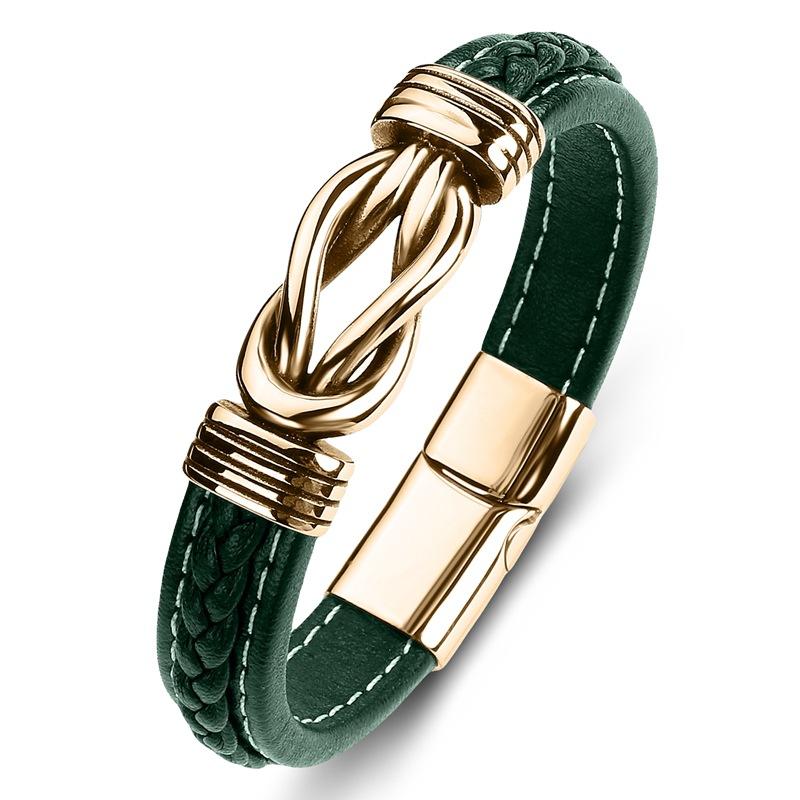 2026 Men's 8-character Gold Bracelet, European and American High-quality Jewelry