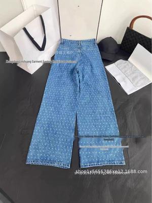High-Waist Polka Dot Wide-Leg Jeans for Women - Coco Style