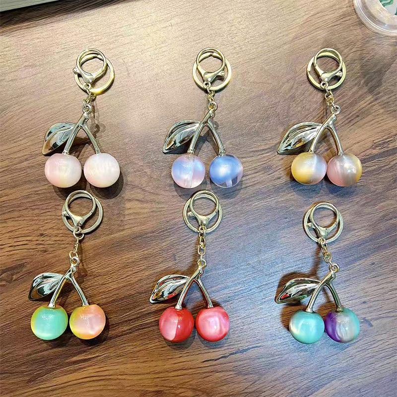 Versatile Cherry Keychain Pendant: Creative Fruit Bag Charm & Exquisite Dessert Gift Accessory