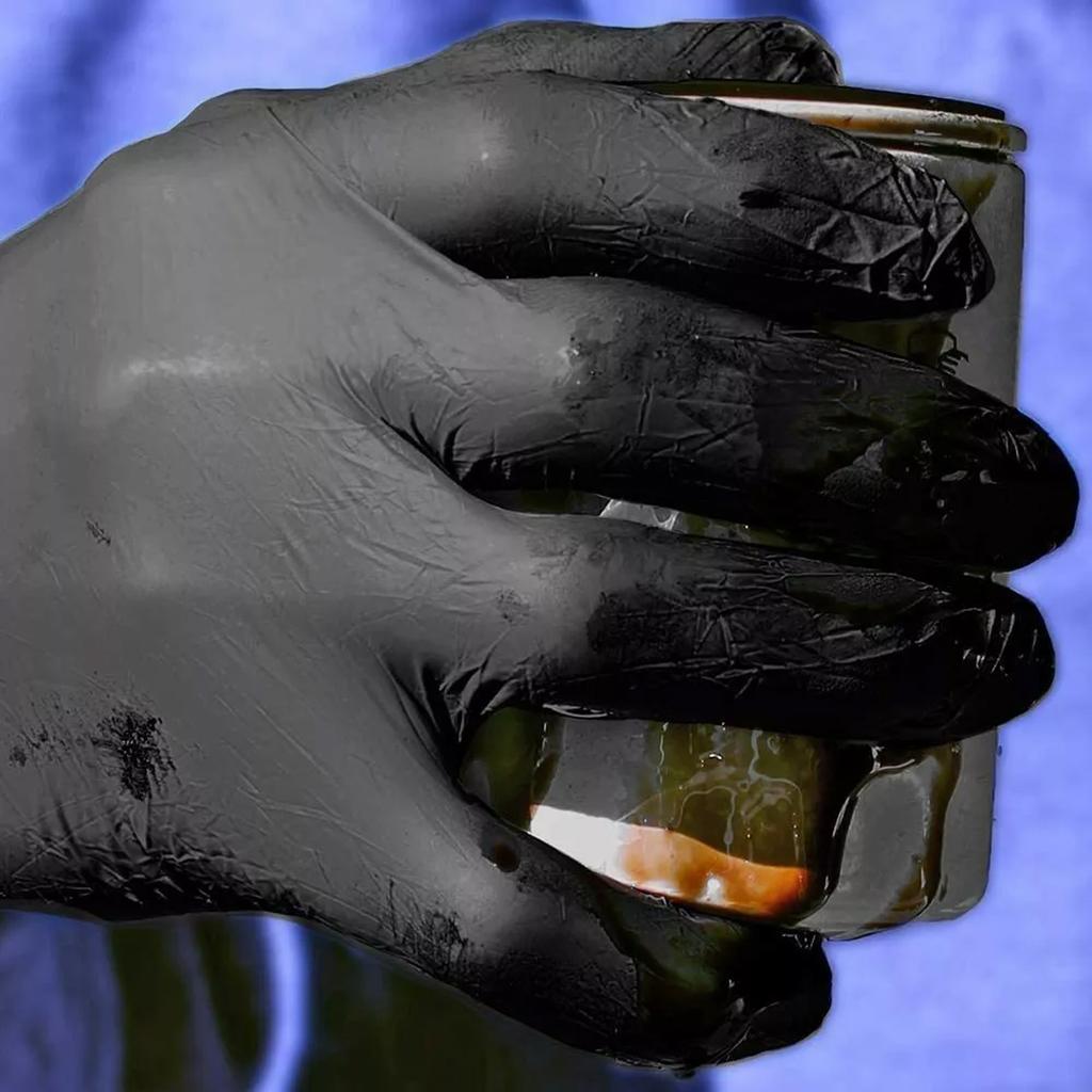 Black Disposable Multipurpose Gloves Medical Cleaning A Masterpiece of Culinary Arts and Science That Adheres To the Skin